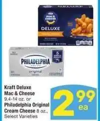 Albertsons Kraft Deluxe Mac & Cheese 9.4-14 oz. or Philadelphia Original Cream Cheese 8 oz. - Select Varieties offer