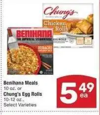 Albertsons Benihana Meals 10 oz. or Chung's Egg Rolls 10-12 oz. - Select Varieties offer