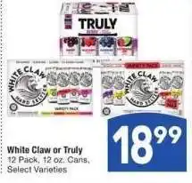 Albertsons White Claw or Truly* - 12 Pack, 12 oz. Cans, Select Varieties offer