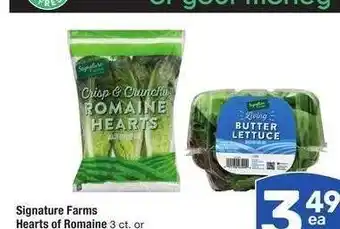 Albertsons Signature Farms Hearts of Romaine 3 ct. or Hydroponic Butter Lettuce offer
