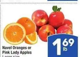 Albertsons Navel Oranges or Pink Lady Apples - Large size offer