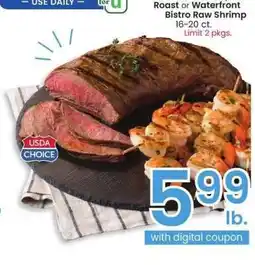 Albertsons USDA Choice Tri Tip Roast or Waterfront Bistro Raw Shrimp - 16-20 ct offer