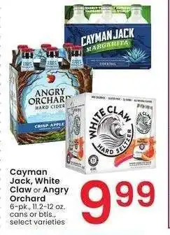 Albertsons Cayman Jack, White Claw or Angry Orchard - 6 - pk., 11.2-12 oz. cans or btls., select varieties offer