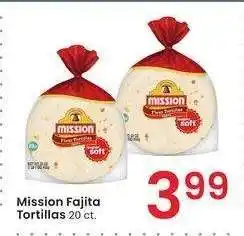 Albertsons Mission Fajita Tortillas - 20 ct offer