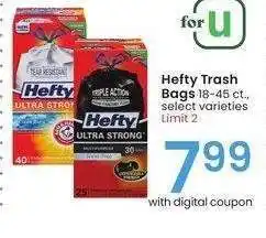Albertsons Hefty Trash Bags - 18-45 ct., select varieties offer
