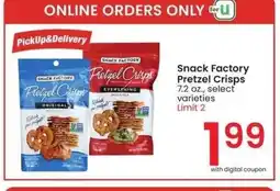 Albertsons Snack Factory Pretzel Crisps - 7.2 oz., select varieties offer