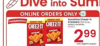 Albertsons Sunshine Cheez-It Crackers - 17.8-21 oz., select varieties offer