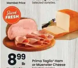 Albertsons Primo Taglio Ham or Muenster Cheese - Selected varieties offer