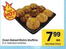 Albertsons Oven Baked Bistro Muffins - 9 ct. Selected varieties offer