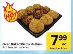 Albertsons Oven Baked Bistro Muffins - 9 ct. Selected varieties offer