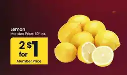 Albertsons Lemon - Member Price: 50¢ ea offer