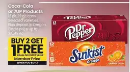 Albertsons Coca-Cola or 7UP Products - 12 pk., 12 oz. cans. Selected varieties offer