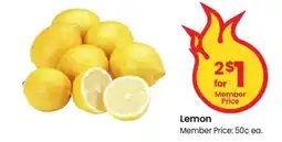 Albertsons Lemon - Member Price: 50¢ ea offer