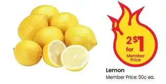 Albertsons Lemon - Member Price: 50¢ ea offer