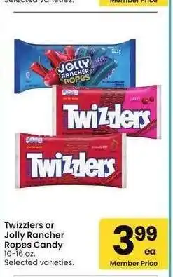 Albertsons Twizzlers or Jolly Rancher Ropes Candy - 10-16 oz. Selected varieties offer