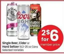 Albertsons Single Beer, Cider or Hard Seltzer - 19.2-25 oz Cans Selected Varieties offer