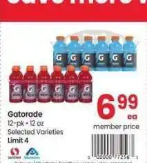 Albertsons Gatorade - 12 - pk • 12 oz Selected Varieties offer