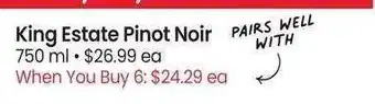Albertsons King Estate Pinot Noir - 750 ml offer