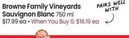 Albertsons Browne Family Vineyards Sauvignon Blanc - 750 ml When You Buy 6: $16.19 ea offer