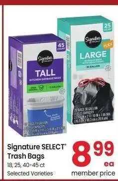 Albertsons Signature SELECT Trash Bags - 18, 25, 40-45 ct Selected Varieties offer