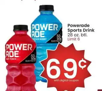 Albertsons Powerade Sports Drink - 28 oz. btl offer