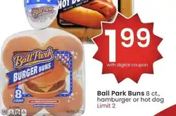 Albertsons Ball Park Buns - 8 ct., hamburger or hot dog offer