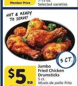 Albertsons Jumbo Fried Chicken Drumsticks - 5 ct offer