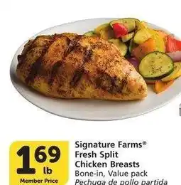 Albertsons Signature Farms Fresh Split Chicken Breasts - Bone - in, Value pack offer