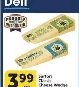 Albertsons Sartori Classic Cheese Wedge - 5 oz., Asiago or Parmesan offer