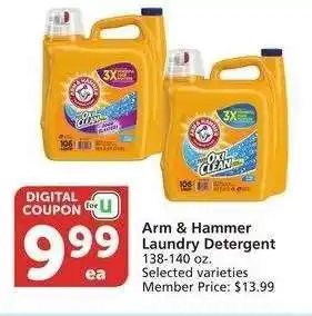 Albertsons Arm & Hammer Laundry Detergent - 138-140 oz. Selected varieties Member Price: $13.99 offer