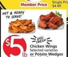 Albertsons Chicken Wings or Potato Wedges - Selected varieties offer
