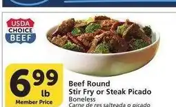 Albertsons Beef Round Stir Fry or Steak - Picado Boneless Carne de res salteada o picado offer
