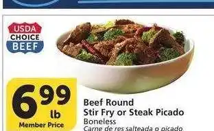 Albertsons Beef Round Stir Fry or Steak - Picado Boneless Carne de res salteada o picado offer