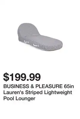 Marshalls BUSINESS & PLEASURE 65in Lauren's Striped Lightweight Pool Lounger offer