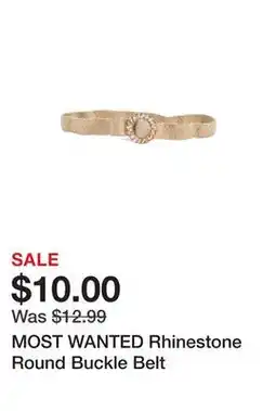 Marshalls MOST WANTED Rhinestone Round Buckle Belt offer