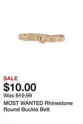 Marshalls MOST WANTED Rhinestone Round Buckle Belt offer