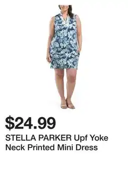Marshalls STELLA PARKER Upf Yoke Neck Printed Mini Dress offer