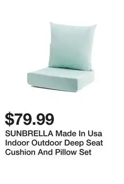 Marshalls SUNBRELLA Made In Usa Indoor Outdoor Deep Seat Cushion And Pillow Set offer