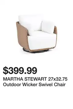 Marshalls MARTHA STEWART 27x32.75 Outdoor Wicker Swivel Chair offer
