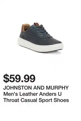 Marshalls JOHNSTON AND MURPHY Men's Leather Anders U Throat Casual Sport Shoes offer