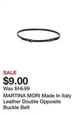 Marshalls MARTINA MORI Made In Italy Leather Double Opposite Buckle Belt offer