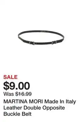 Marshalls MARTINA MORI Made In Italy Leather Double Opposite Buckle Belt offer