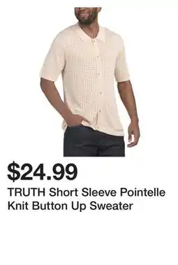 Marshalls TRUTH Short Sleeve Pointelle Knit Button Up Sweater offer