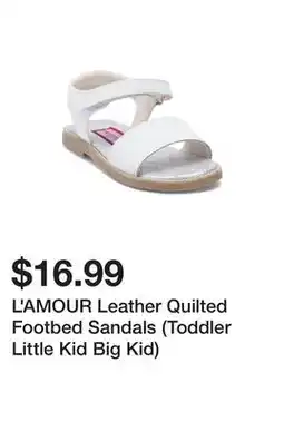 Marshalls L'AMOUR Leather Quilted Footbed Sandals (Toddler Little Kid Big Kid) offer