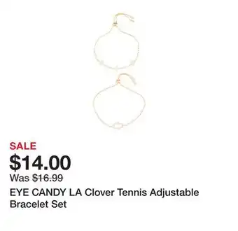 Marshalls EYE CANDY LA Clover Tennis Adjustable Bracelet Set offer
