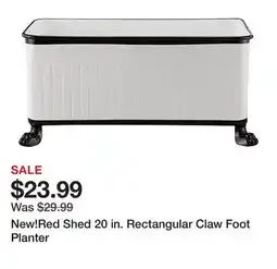Tractor Supply Company New!Red Shed 20 in. Rectangular Claw Foot Planter offer