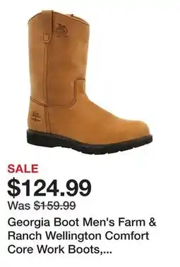 Tractor Supply Company Georgia Boot Men's Farm & Ranch Wellington Comfort Core Work Boots, 11 in offer