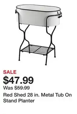 Tractor Supply Company Red Shed 28 in. Metal Tub On Stand Planter offer
