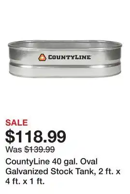 Tractor Supply Company CountyLine 40 gal. Oval Galvanized Stock Tank, 2 ft. x 4 ft. x 1 ft offer