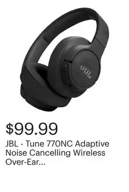 Best Buy JBL - Tune 770NC Adaptive Noise Cancelling Wireless Over-Ear Headphone - Black offer